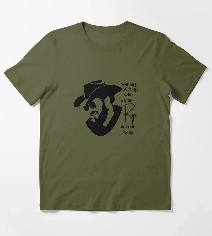 A little Rip in your jeans T-Shirt Olive Green