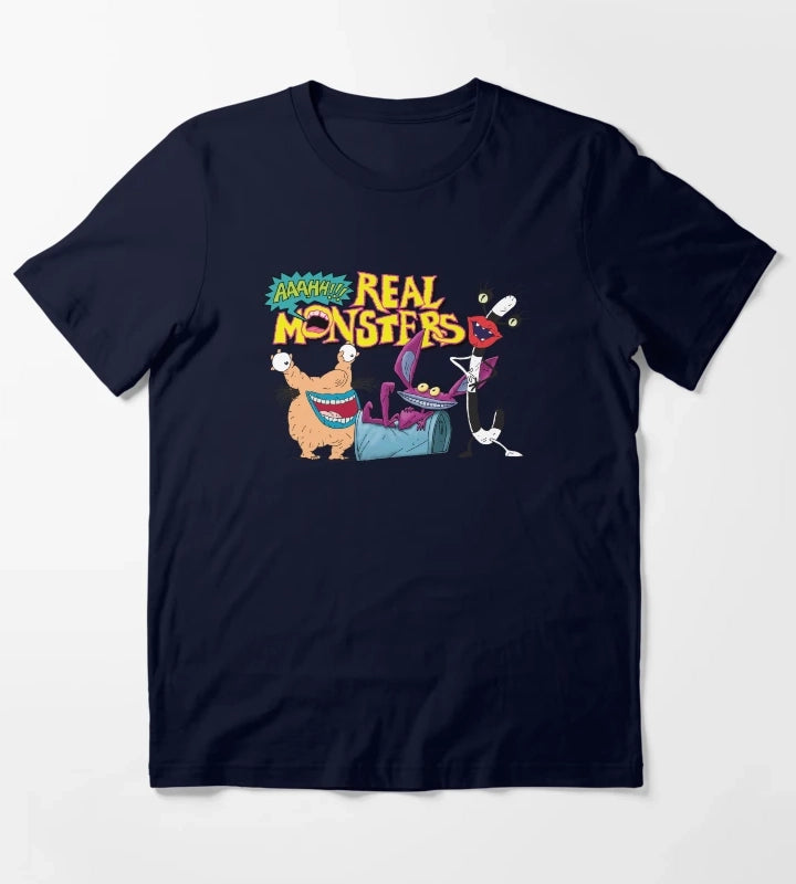 Aaahh Real Monsters Friends Group Logo T-Shirt Navy