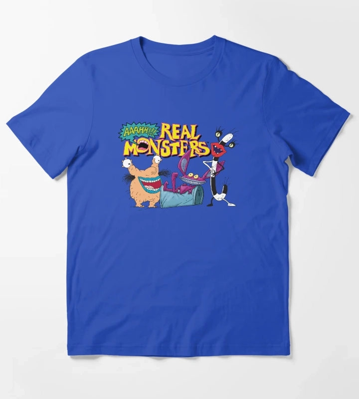 Aaahh Real Monsters Friends Group Logo T-Shirt Blue