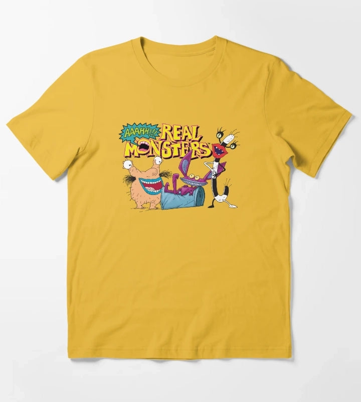 Aaahh Real Monsters Friends Group Logo T-Shirt Yellow