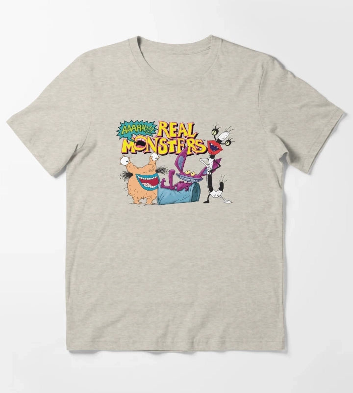 Aaahh Real Monsters Friends Group Logo T-Shirt Cream