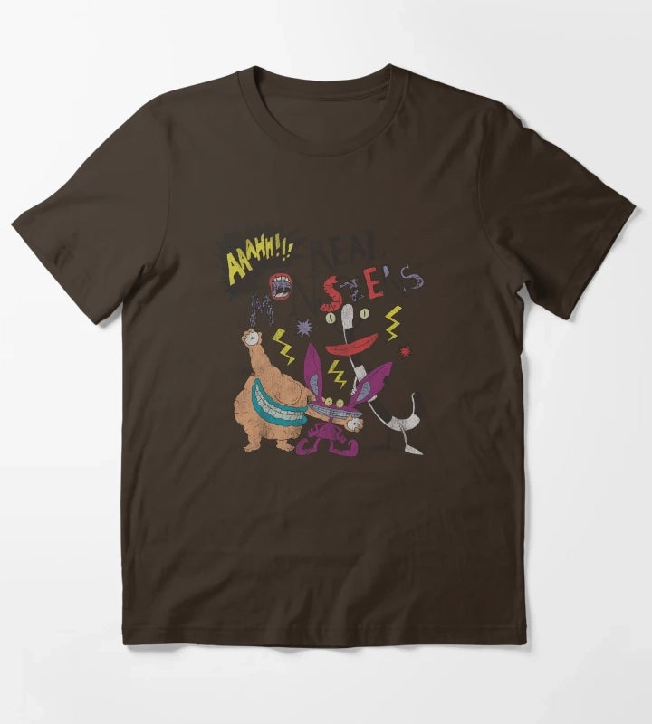 Aaahh Real Monsters Friends Group Shot T-Shirt Brown