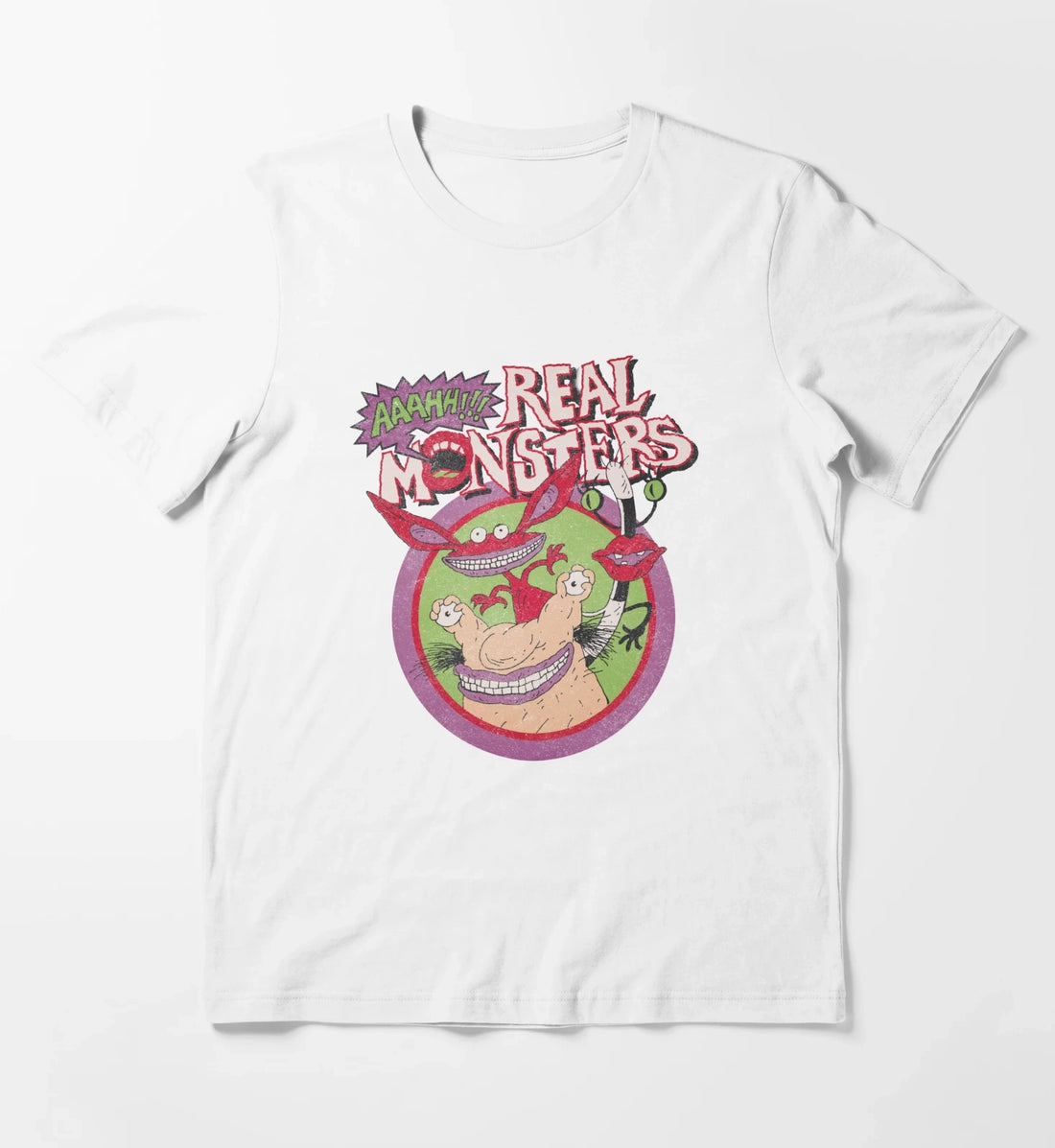 Aaahh Real Monsters Group Shot Classic Retro Logo T-Shirt White