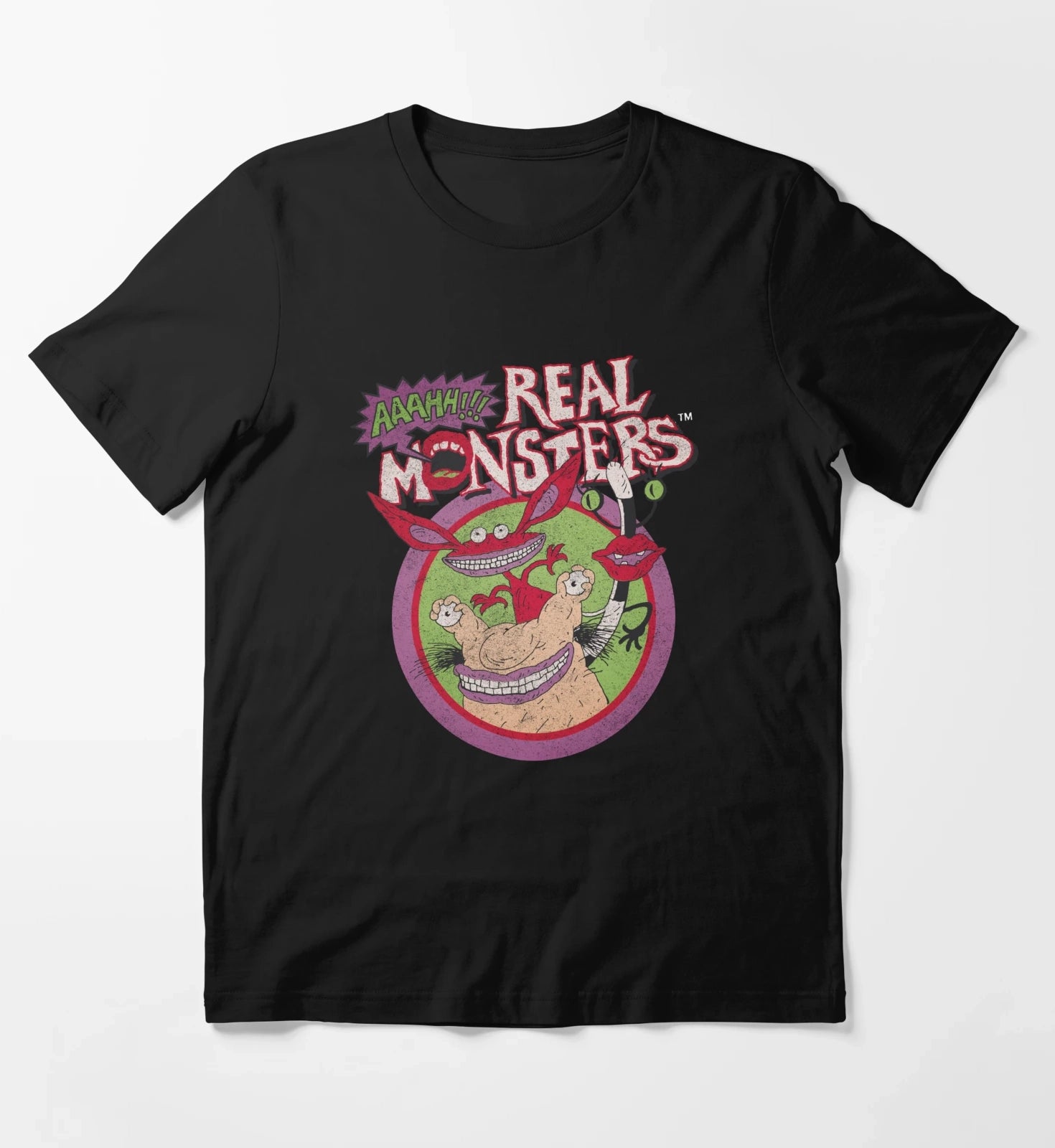 Aaahh Real Monsters Group Shot Classic Retro Logo T-Shirt