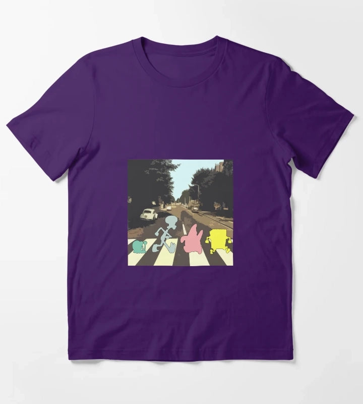 Abbey Road Spongebob Style T-Shirt Purple
