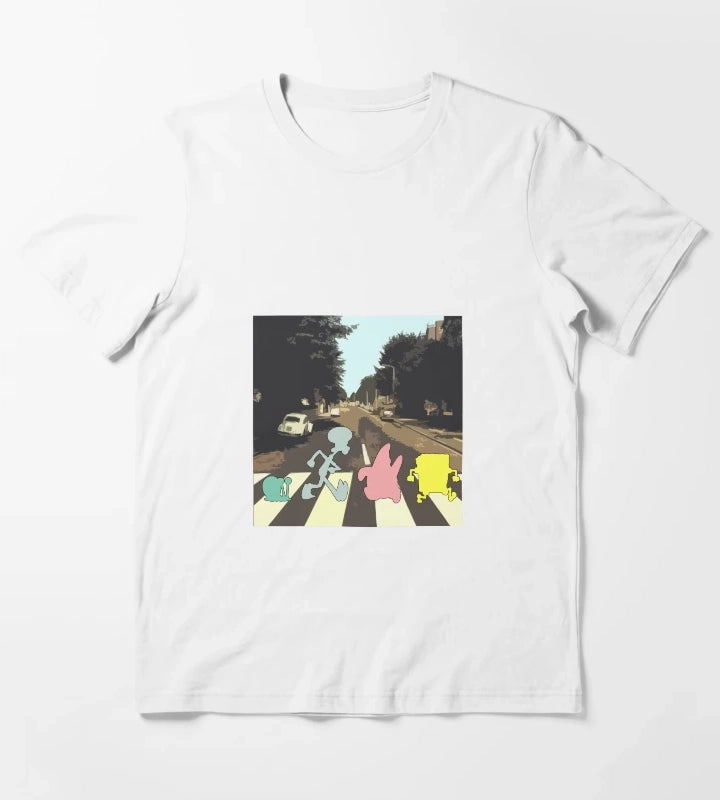 Abbey Road Spongebob Style T-Shirt White