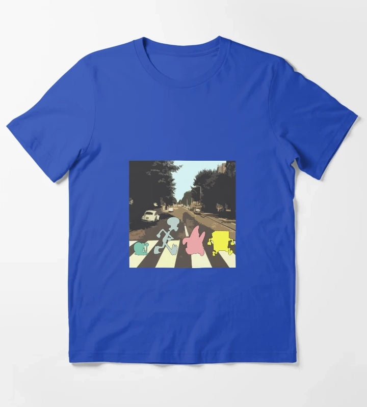 Abbey Road Spongebob Style T-Shirt Blue