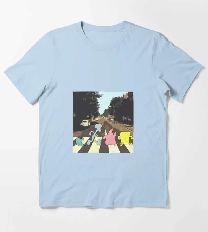 Abbey Road Spongebob Style T-Shirt Sky Blue