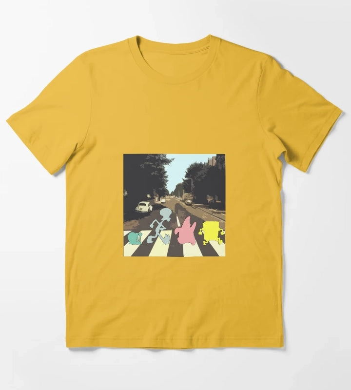 Abbey Road Spongebob Style T-Shirt Yellow