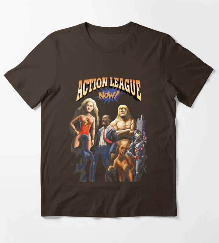 Action League Now T-Shirt Brown