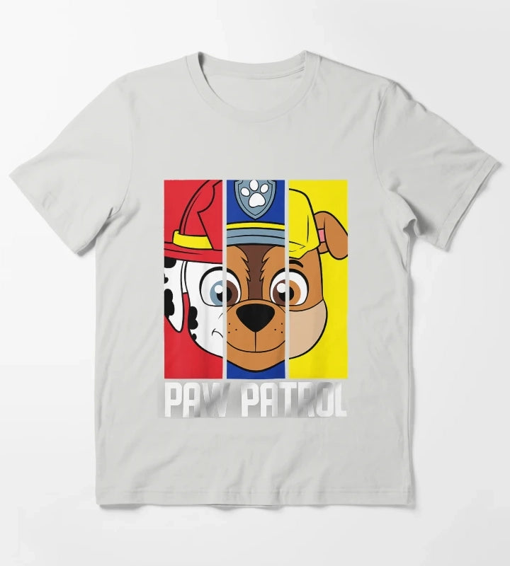 Active Enthusiasm In The Relief Humor Kids Paw Patrol Multi Pup Faceretro Wave T-Shirt Light Grey