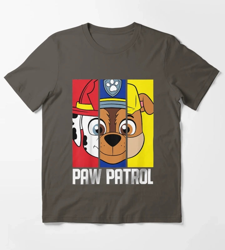 Active Enthusiasm In The Relief Humor Kids Paw Patrol Multi Pup Faceretro Wave T-Shirt Dark Grey