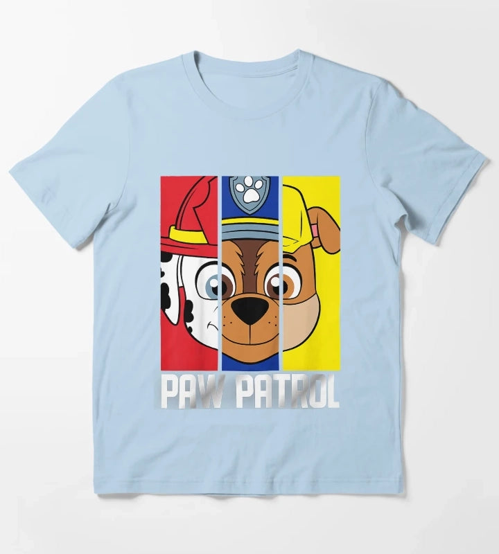 Active Enthusiasm In The Relief Humor Kids Paw Patrol Multi Pup Faceretro Wave T-Shirt Sky Blue