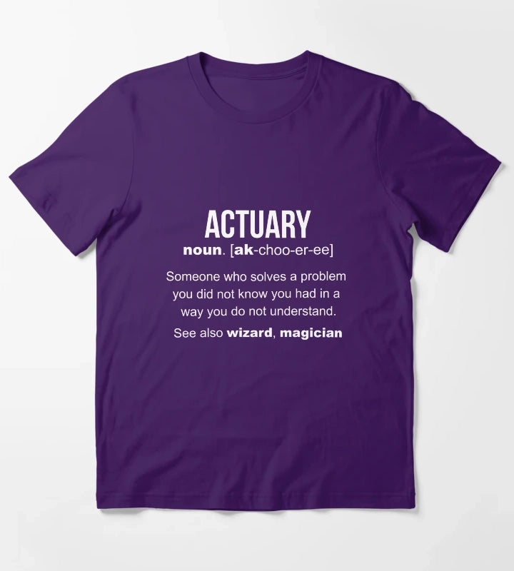 Actuary Definition Funny Actuary Gift T-Shirt Purple