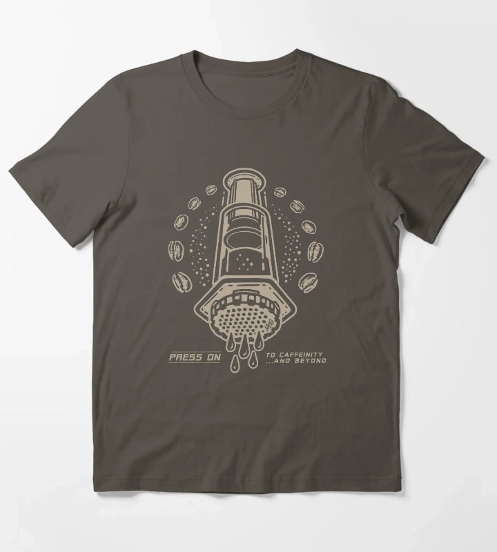 Aero Coffee Press To Caffeinity and Beyond T-Shirt Dark Grey