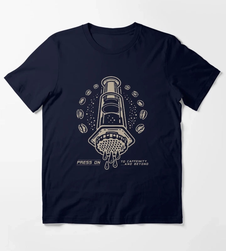 Aero Coffee Press To Caffeinity and Beyond T-Shirt Navy