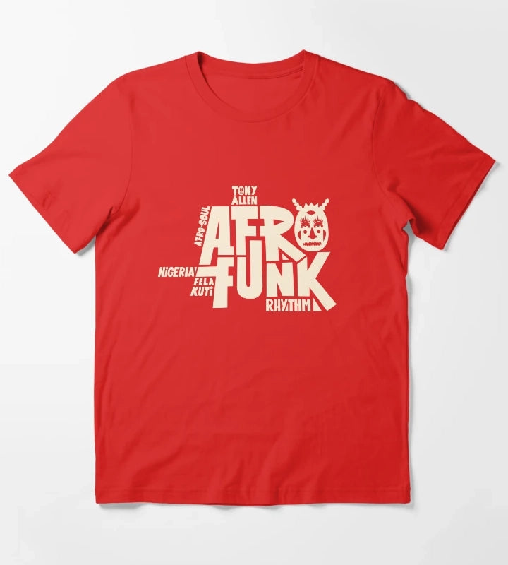 Afro Funk Music T-Shirt Red