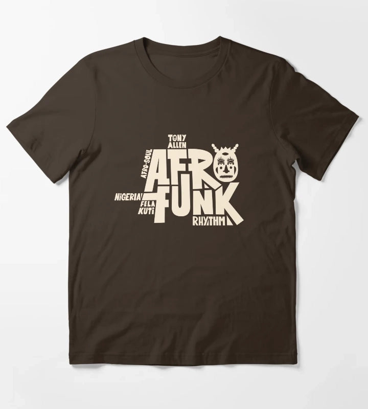 Afro Funk Music T-Shirt Brown