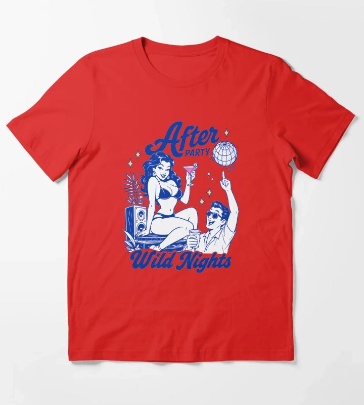 After Party Wild Nights Pinup Girl T-Shirt Red