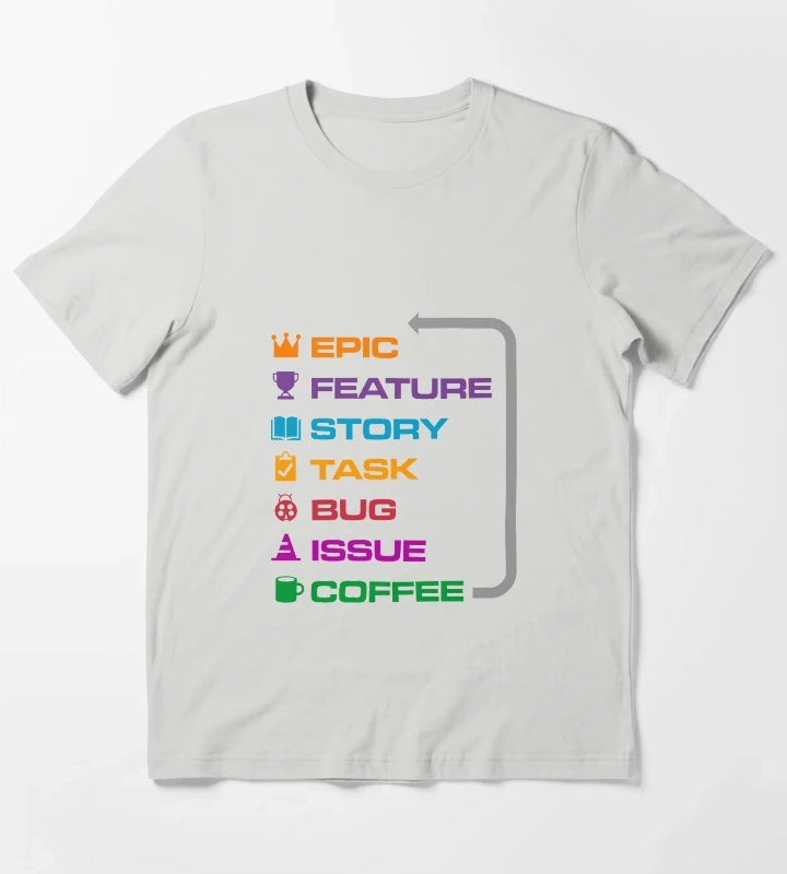 Agile Coffee T-Shirt Light Grey