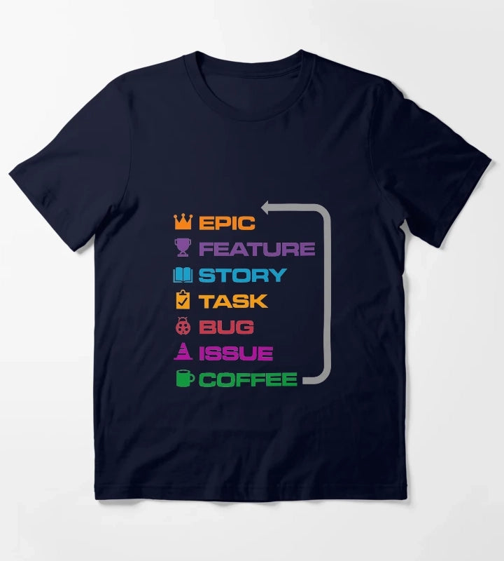 Agile Coffee T-Shirt Navy