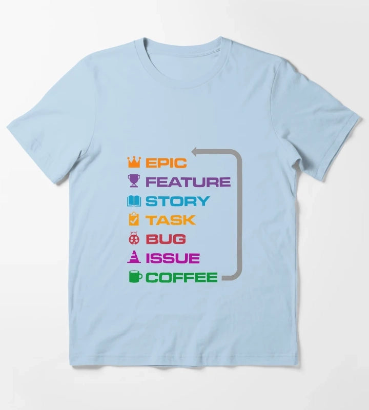Agile Coffee T-Shirt Sky Blue