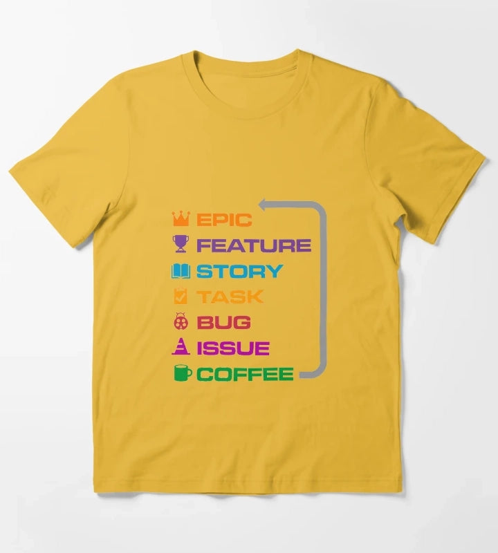 Agile Coffee T-Shirt Yellow