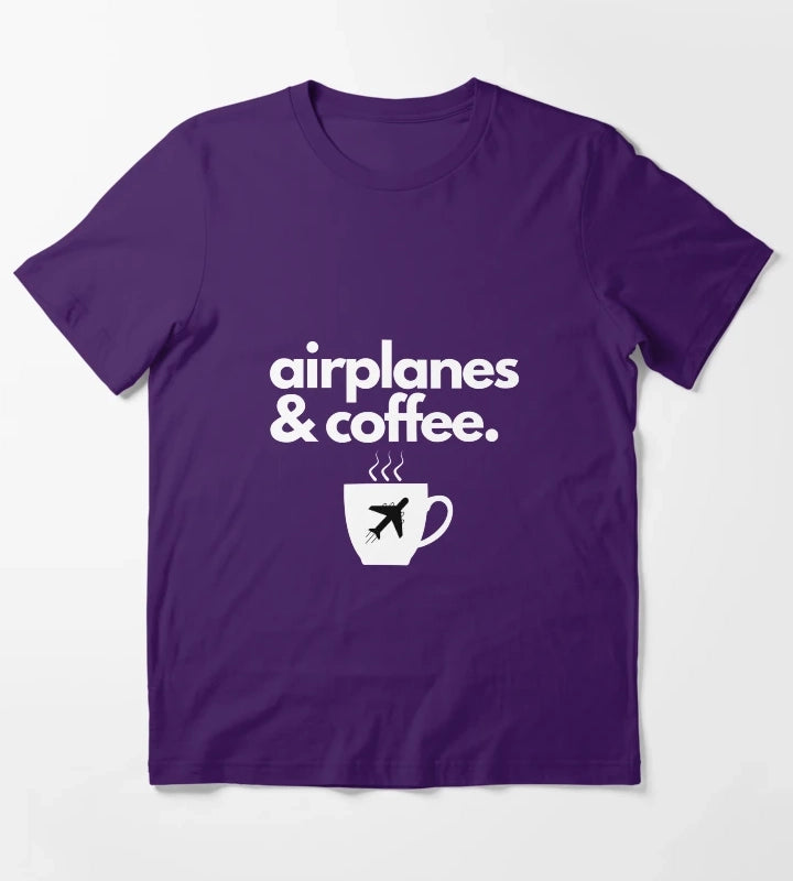 Airplanes and Coffee T-Shirt Purple