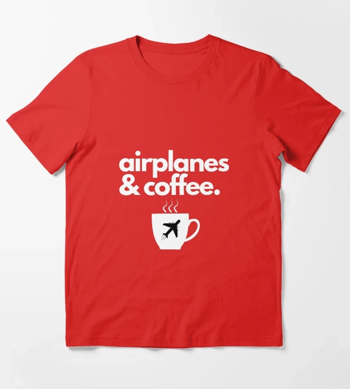 Airplanes and Coffee T-Shirt Red
