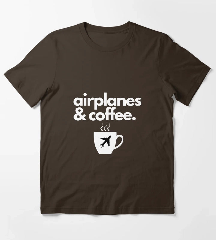 Airplanes and Coffee T-Shirt Brown