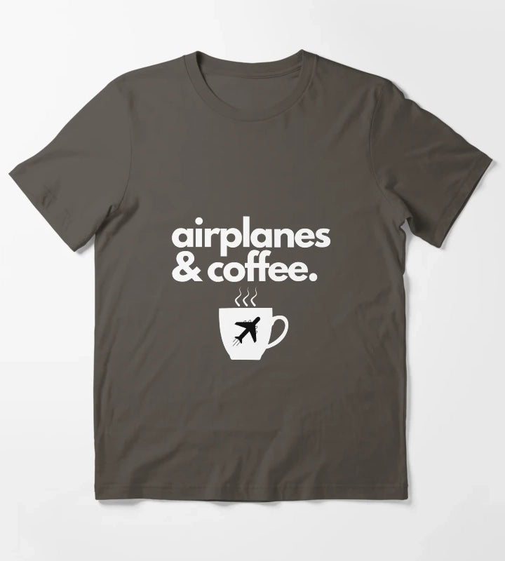 Airplanes and Coffee T-Shirt Dark Grey