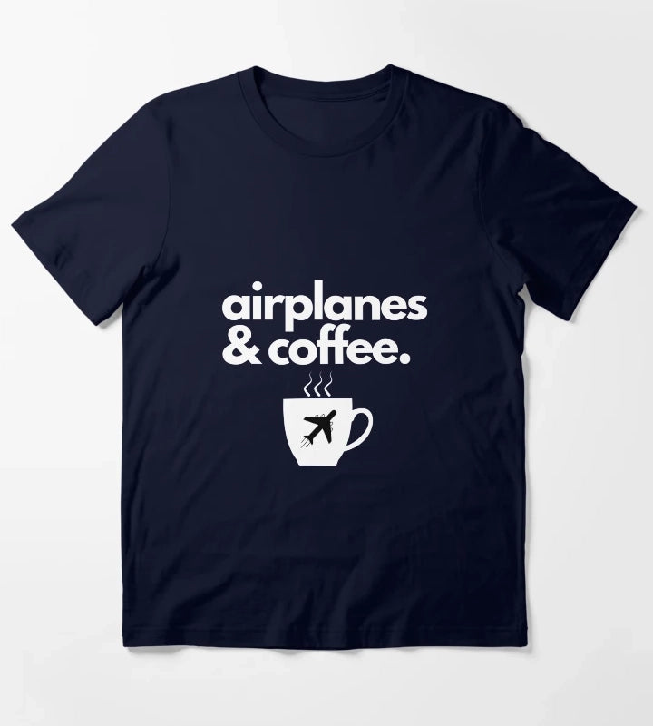 Airplanes and Coffee T-Shirt Navy