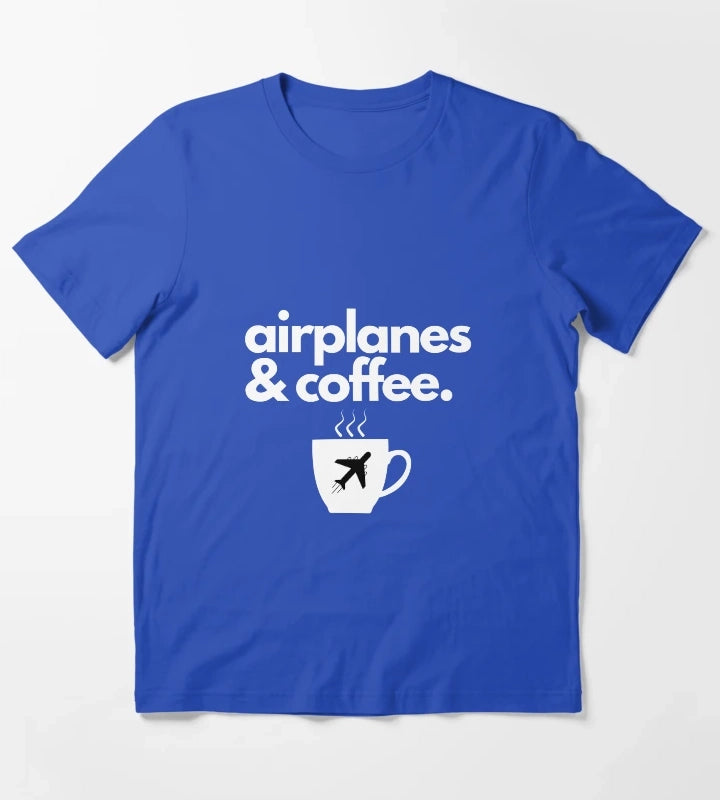 Airplanes and Coffee T-Shirt Blue