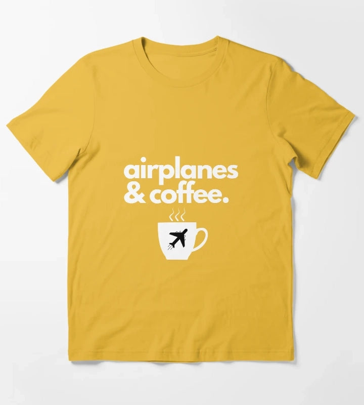 Airplanes and Coffee T-Shirt Yellow