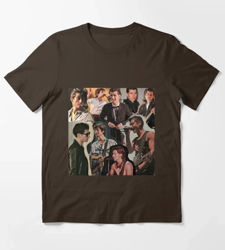 Alex Turner Arctic Monkeys Collage T-Shirt Brown