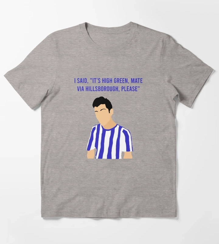 Alex Turner Arctic Monkeys Sheffield Wednesday Football Print T-Shirt Heather Grey