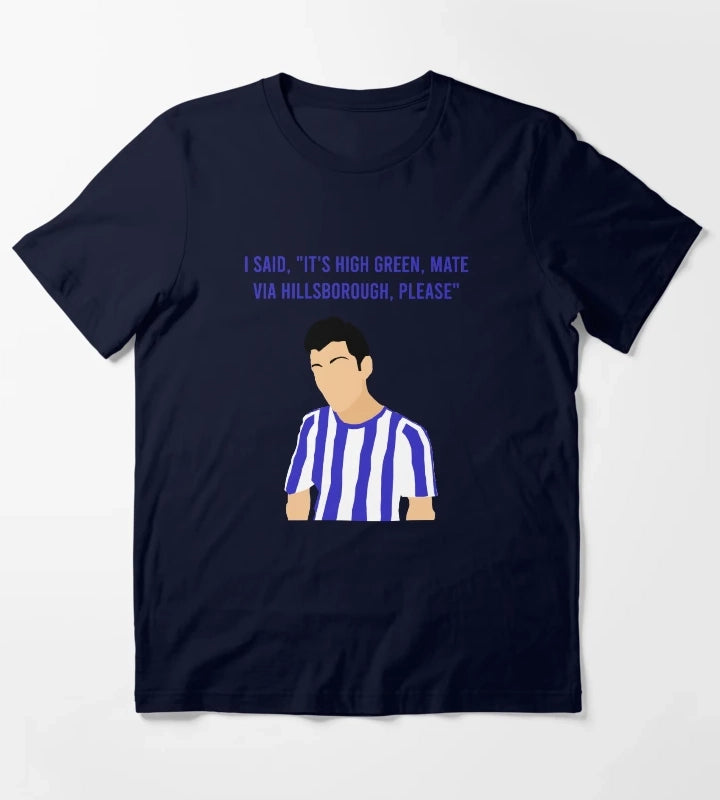 Alex Turner Arctic Monkeys Sheffield Wednesday Football Print T-Shirt Navy