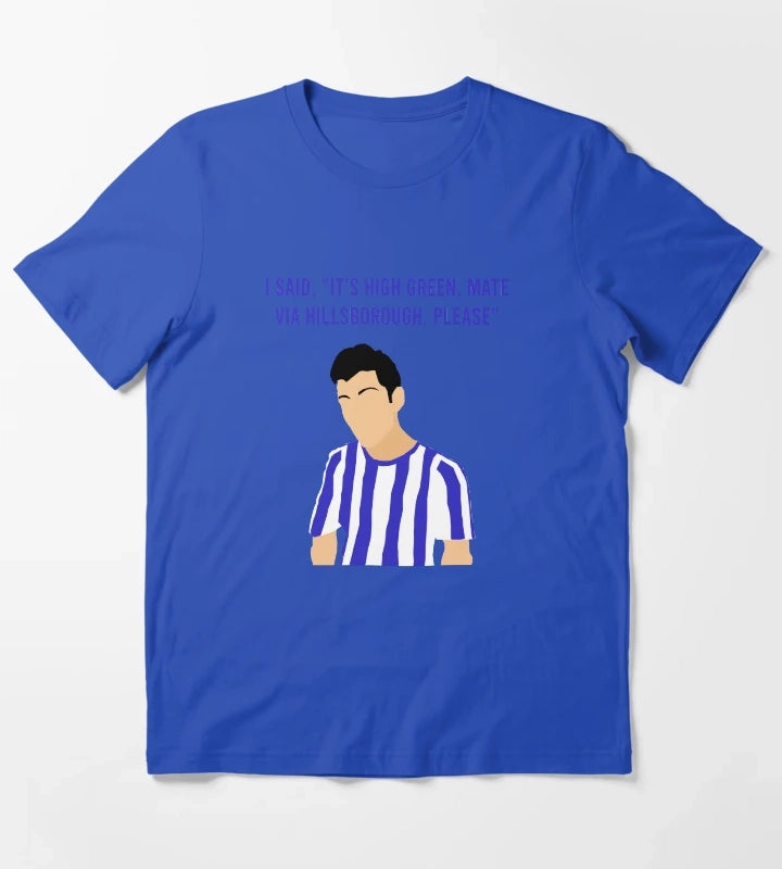 Alex Turner Arctic Monkeys Sheffield Wednesday Football Print T-Shirt Blue
