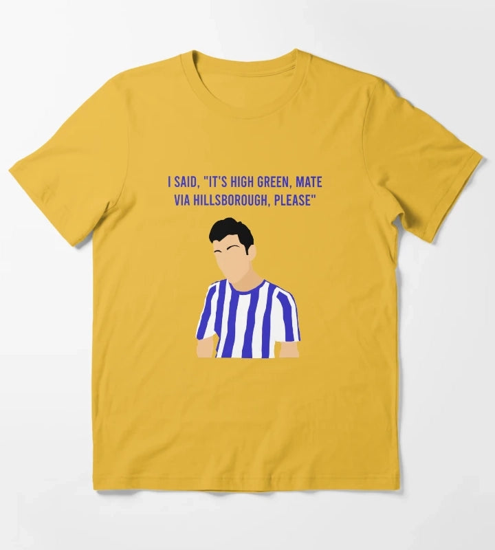 Alex Turner Arctic Monkeys Sheffield Wednesday Football Print T-Shirt Yellow