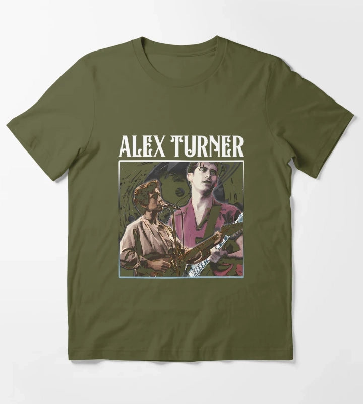Alexs Turners Arctics Monkeys Frontman T-Shirt Olive Green