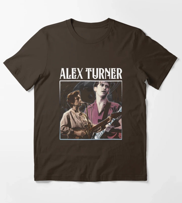 Alexs Turners Arctics Monkeys Frontman T-Shirt Brown