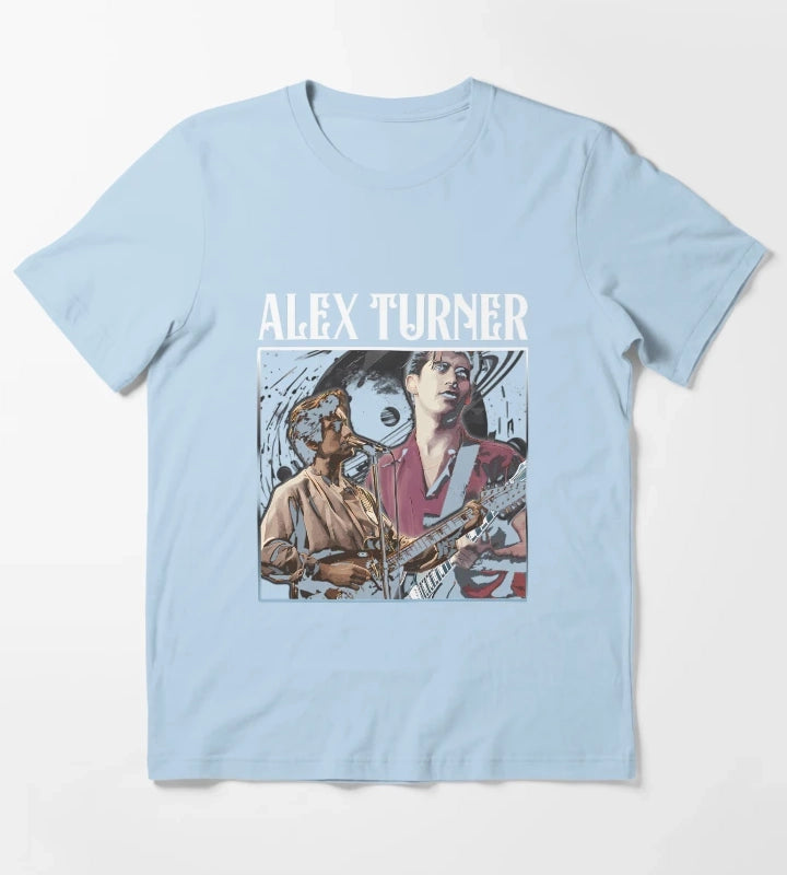 Alexs Turners Arctics Monkeys Frontman T-Shirt Sky Blue