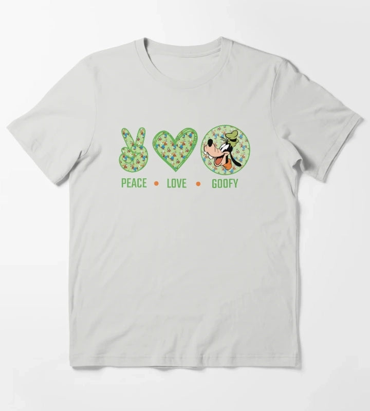 Amazing Peace Love Goofy design T-Shirt Light Grey