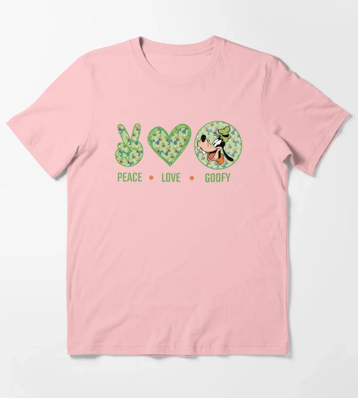 Amazing Peace Love Goofy design T-Shirt Dark Grey