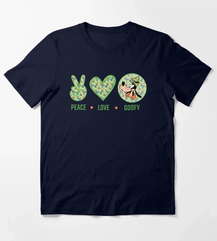 Amazing Peace Love Goofy design T-Shirt Navy