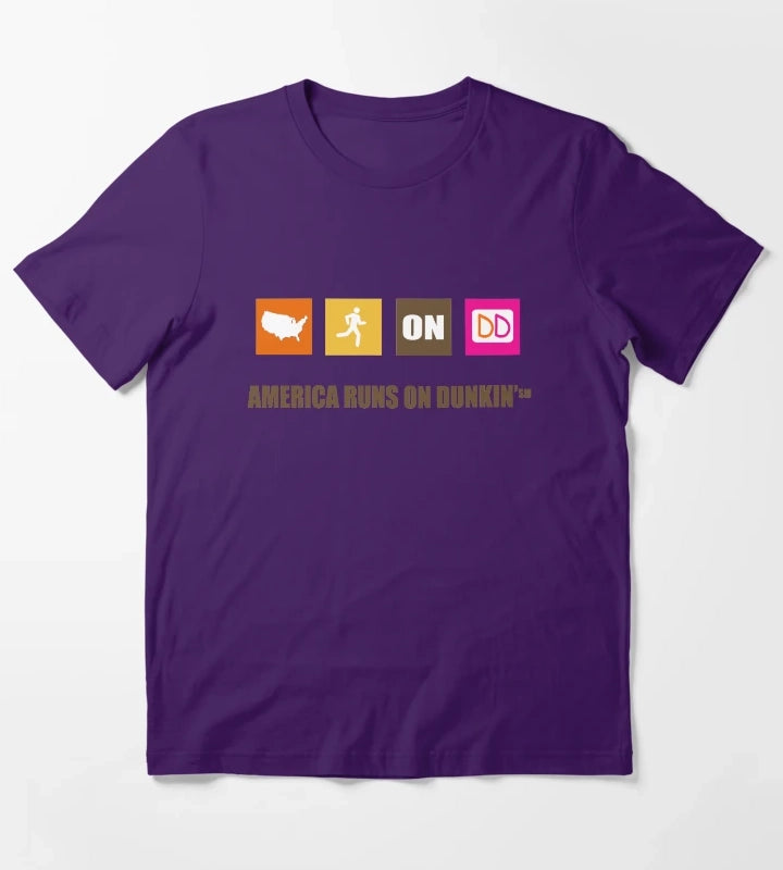 America Runs On Dunkin T-Shirt Purple