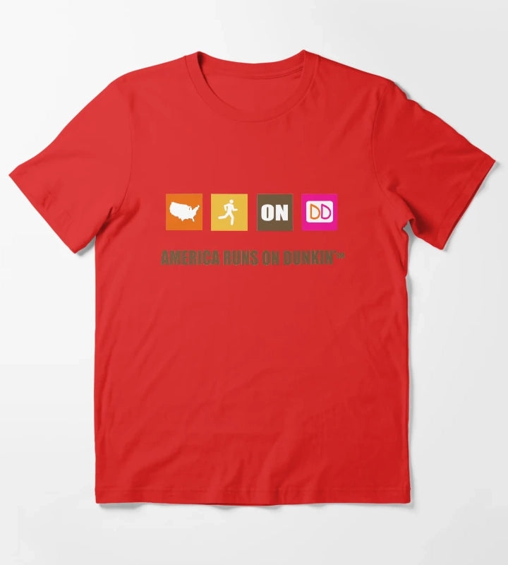 America Runs On Dunkin T-Shirt Red