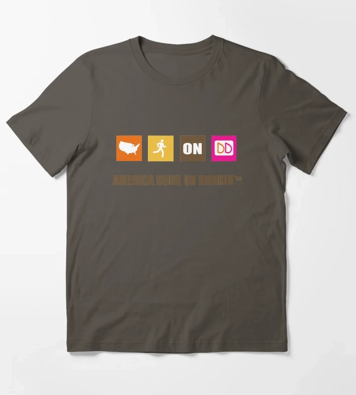 America Runs On Dunkin T-Shirt Dark Grey