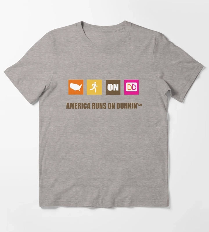 America Runs On Dunkin T-Shirt Heather Grey
