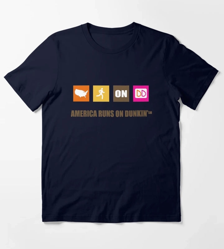 America Runs On Dunkin T-Shirt Navy